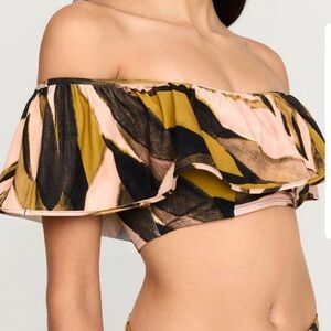 Marie Oliver Emily bikini top in tropical sand NWT size M